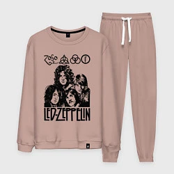 Костюм хлопковый мужской Led Zeppelin Black, цвет: пыльно-розовый