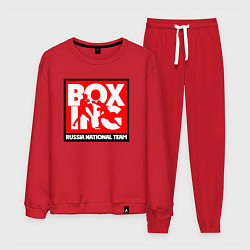 Костюм хлопковый мужской Boxing team russia, цвет: красный