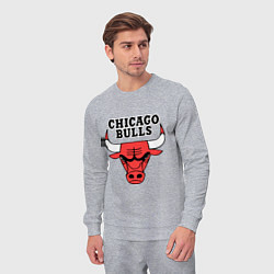 Костюм хлопковый мужской Chicago Bulls, цвет: меланж — фото 2