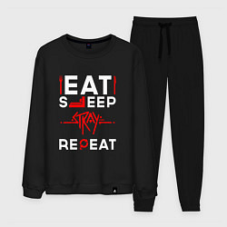 Мужской костюм Надпись Eat Sleep Stray Repeat