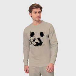 Костюм хлопковый мужской Прикольный панда - клякса, цвет: миндальный — фото 2