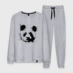 Костюм хлопковый мужской Прикольный панда - клякса, цвет: меланж