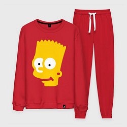 Костюм хлопковый мужской Барт Симпсон - портрет, цвет: красный