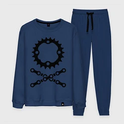 Костюм хлопковый мужской Велосипедная цепь и звездочка, цвет: тёмно-синий