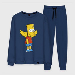 Костюм хлопковый мужской Барт Симпсон - единорог, цвет: тёмно-синий
