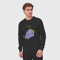 Костюм хлопковый мужской Grape виноград, цвет: черный — фото 2