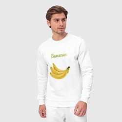 Костюм хлопковый мужской Bananas, бананы, цвет: белый — фото 2