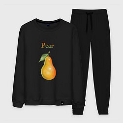 Костюм хлопковый мужской Pear груша, цвет: черный