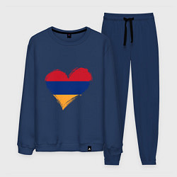 Костюм хлопковый мужской Сердце - Армения, цвет: тёмно-синий