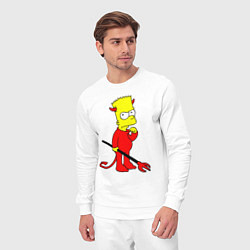 Костюм хлопковый мужской Bart Simpson - devil, цвет: белый — фото 2