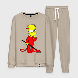 Костюм хлопковый мужской Bart Simpson - devil, цвет: миндальный