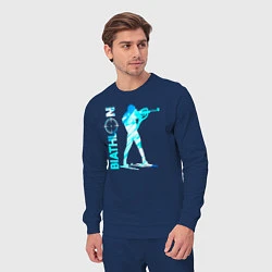 Костюм хлопковый мужской Биатлон спортсмен, цвет: тёмно-синий — фото 2