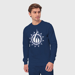 Костюм хлопковый мужской In flames - logo neon, цвет: тёмно-синий — фото 2