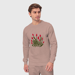 Костюм хлопковый мужской Simple Tulips, цвет: пыльно-розовый — фото 2