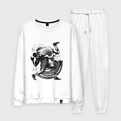 Костюм хлопковый мужской Борьба, цвет: белый