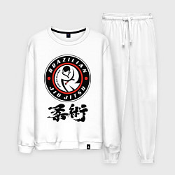 Костюм хлопковый мужской Brazilian fight club Jiu jitsu fighter, цвет: белый