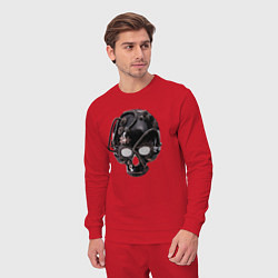 Костюм хлопковый мужской Металлический авангардный череп, цвет: красный — фото 2