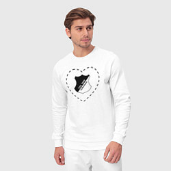 Костюм хлопковый мужской Лого Hoffenheim в сердечке, цвет: белый — фото 2