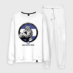 Костюм хлопковый мужской Krav-maga tiger emblem, цвет: белый