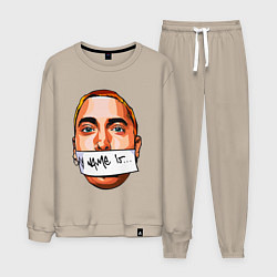 Костюм хлопковый мужской My name is - Eminem, цвет: миндальный