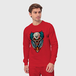 Костюм хлопковый мужской Злой клоун - хэллоуин, цвет: красный — фото 2