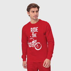 Костюм хлопковый мужской Ride or Die винтаж, цвет: красный — фото 2