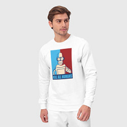 Костюм хлопковый мужской Bender Futurama, цвет: белый — фото 2