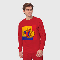 Костюм хлопковый мужской Тыква трехцветная винтаж, цвет: красный — фото 2