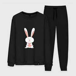 Костюм хлопковый мужской Smiling Rabbit, цвет: черный