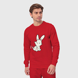 Костюм хлопковый мужской Сытый кролик, цвет: красный — фото 2