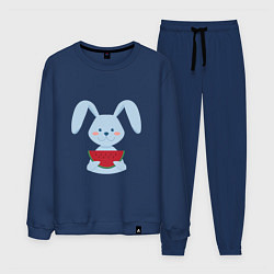 Костюм хлопковый мужской Кролик с арбузом, цвет: тёмно-синий