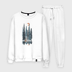 Костюм хлопковый мужской Лисьи Деревья, цвет: белый
