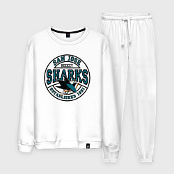 Костюм хлопковый мужской San Jose Sharks, цвет: белый