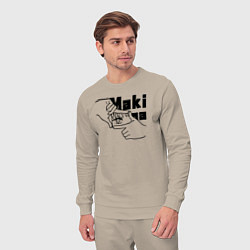 Костюм хлопковый мужской Глаза Макимы, цвет: миндальный — фото 2