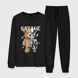 Костюм хлопковый мужской Savage Bear, цвет: черный