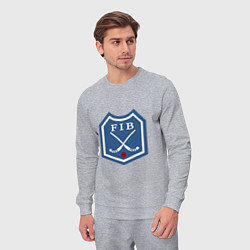 Костюм хлопковый мужской Хоккей с мячом - лого, цвет: меланж — фото 2