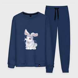 Костюм хлопковый мужской Пушистый кролик, цвет: тёмно-синий