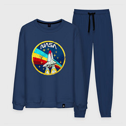 Костюм хлопковый мужской NASA - emblem - USA, цвет: тёмно-синий