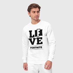 Костюм хлопковый мужской Fortnite love classic, цвет: белый — фото 2