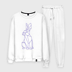 Костюм хлопковый мужской Символ 2023 - Синий Кролик, цвет: белый
