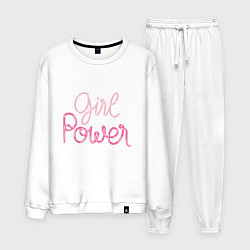 Костюм хлопковый мужской Pink - girl Power, цвет: белый