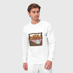 Костюм хлопковый мужской Корзина с пирожками, цвет: белый — фото 2