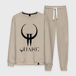 Костюм хлопковый мужской Quake II logo, цвет: миндальный