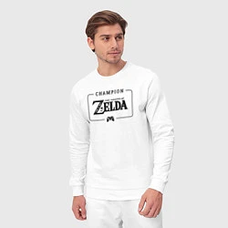 Костюм хлопковый мужской Zelda gaming champion: рамка с лого и джойстиком, цвет: белый — фото 2