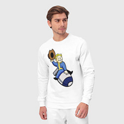 Костюм хлопковый мужской Vault boy - bomb rider, цвет: белый — фото 2