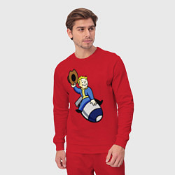 Костюм хлопковый мужской Vault boy - bomb rider, цвет: красный — фото 2