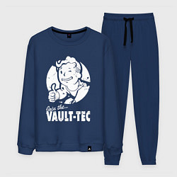 Костюм хлопковый мужской Vault boy - join the vault tec, цвет: тёмно-синий