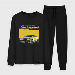 Костюм хлопковый мужской Lamborghini Urus - Italy, цвет: черный
