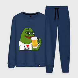 Костюм хлопковый мужской Drink Pepe, цвет: тёмно-синий