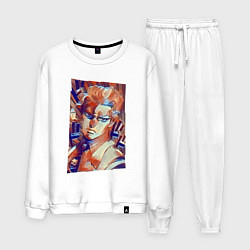 Костюм хлопковый мужской Йошикаге Кира - серийный убийца, цвет: белый